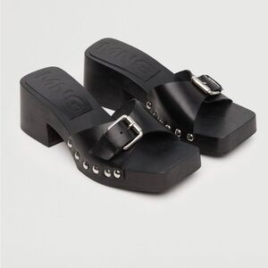 Mango studded black sandals